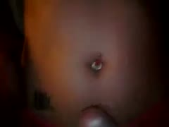 Neat hoe with pierced navel strokes my rod until I cum